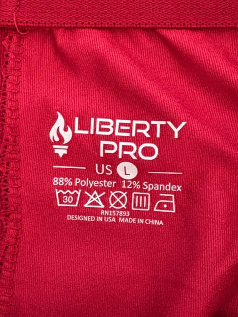 NWT Liberty Pro Red Athletic Shorts with Zip Pockets Sz L - Picture 5 of 6